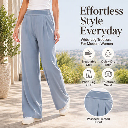 Finally, Pants That Feel as Good as They Look — Women's Lightweight High-Waisted Wide-Leg Trousers with Breathable Fabric, Elegant Pleated Details, and a Beautifully Relaxed Fit
