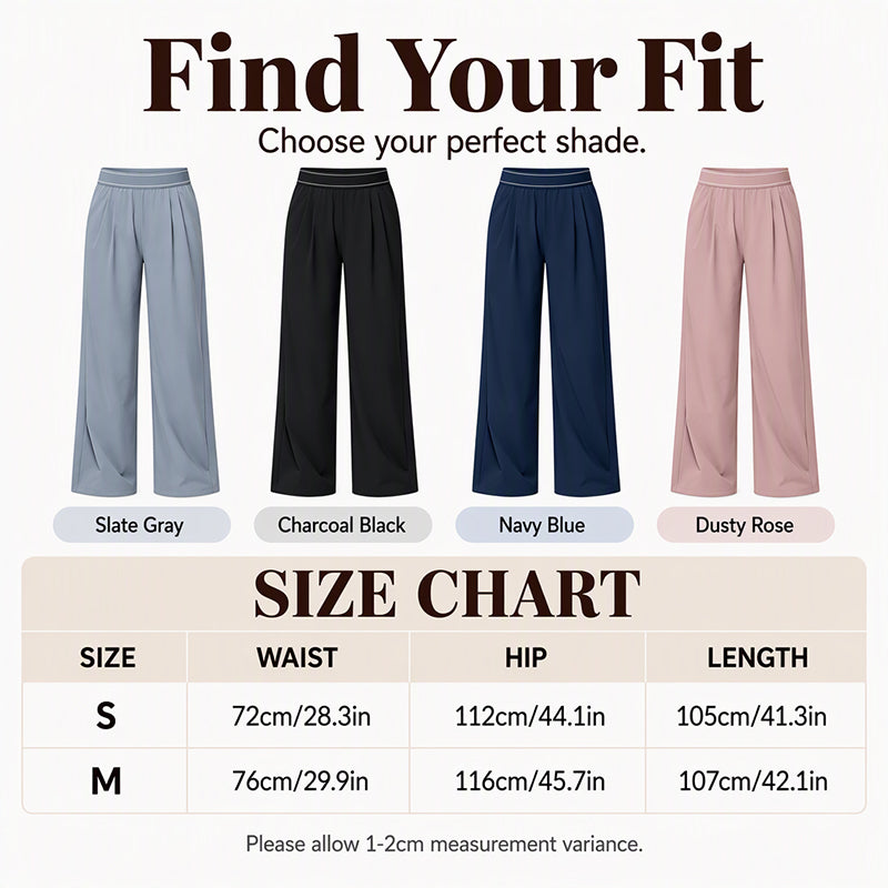 Finally, Pants That Feel as Good as They Look — Women's Lightweight High-Waisted Wide-Leg Trousers with Breathable Fabric, Elegant Pleated Details, and a Beautifully Relaxed Fit