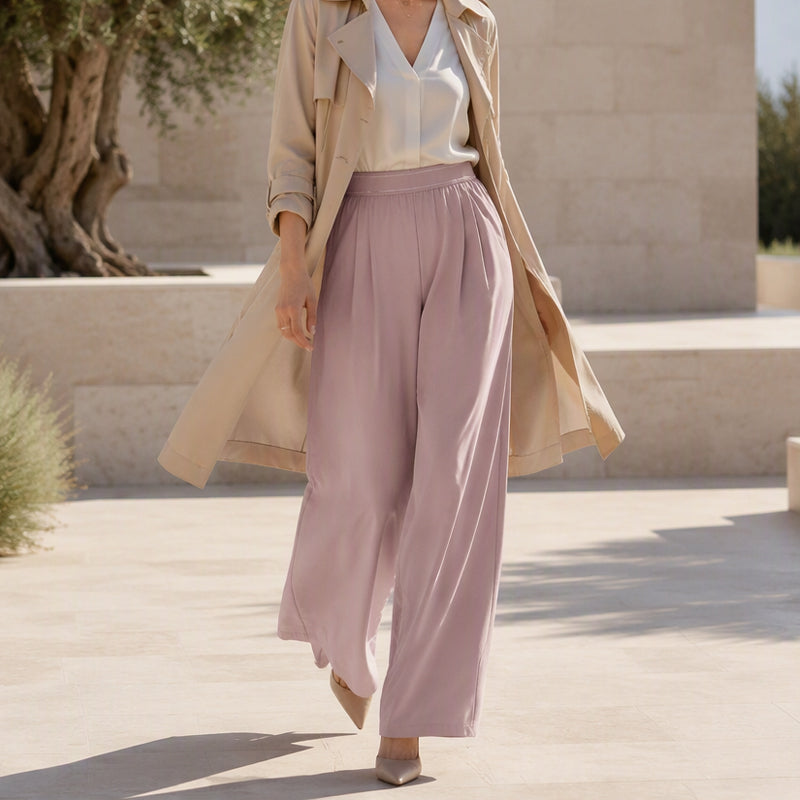 Finally, Pants That Feel as Good as They Look — Women's Lightweight High-Waisted Wide-Leg Trousers with Breathable Fabric, Elegant Pleated Details, and a Beautifully Relaxed Fit