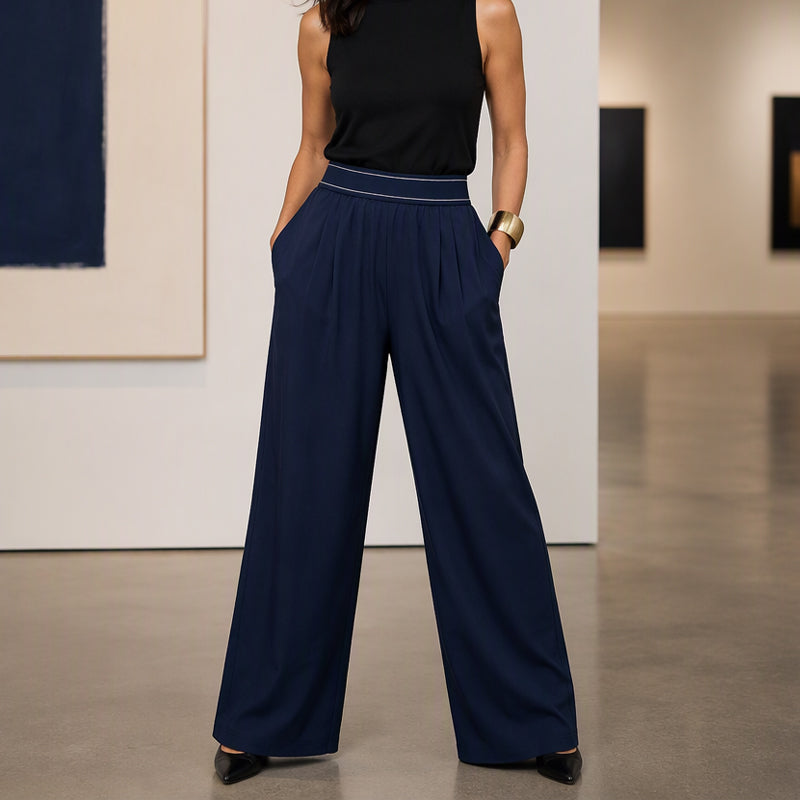 Finally, Pants That Feel as Good as They Look — Women's Lightweight High-Waisted Wide-Leg Trousers with Breathable Fabric, Elegant Pleated Details, and a Beautifully Relaxed Fit