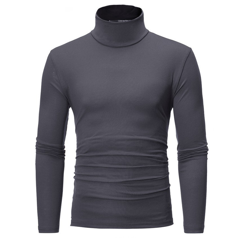 Look Sharper Without Dressing Up — Men's Ultra-Soft Stretch Slim-Fit Mock-Neck Long-Sleeve T-Shirt for a Sleek Silhouette, All-Day Ease, and Classic Everyday Style