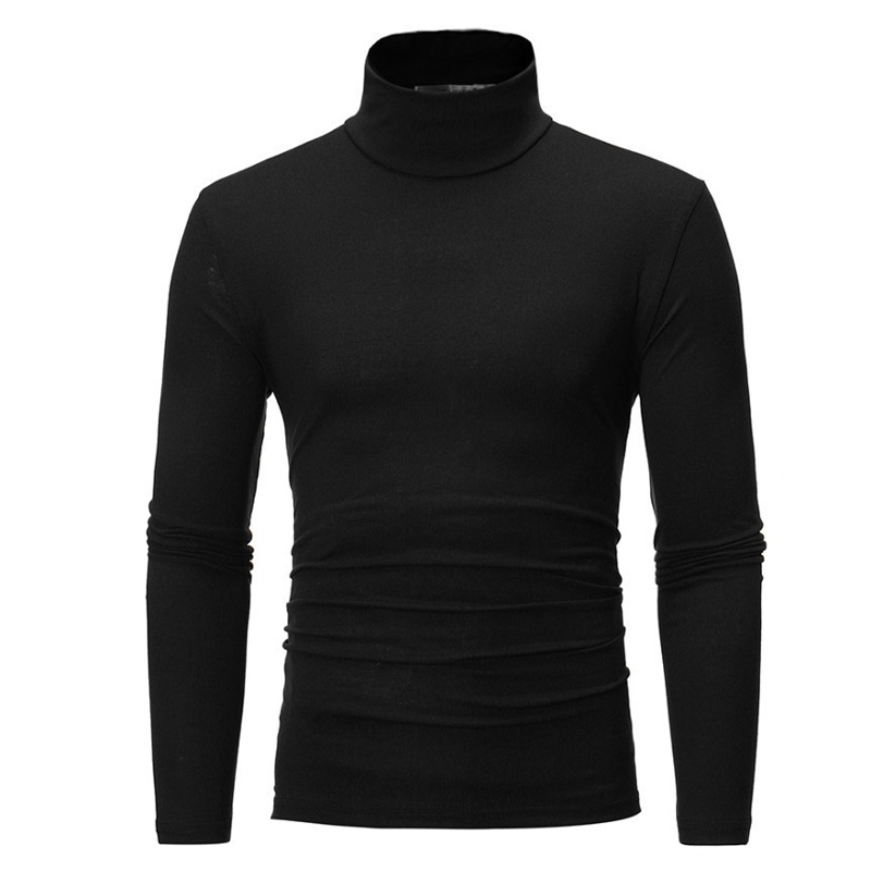 Look Sharper Without Dressing Up — Men's Ultra-Soft Stretch Slim-Fit Mock-Neck Long-Sleeve T-Shirt for a Sleek Silhouette, All-Day Ease, and Classic Everyday Style
