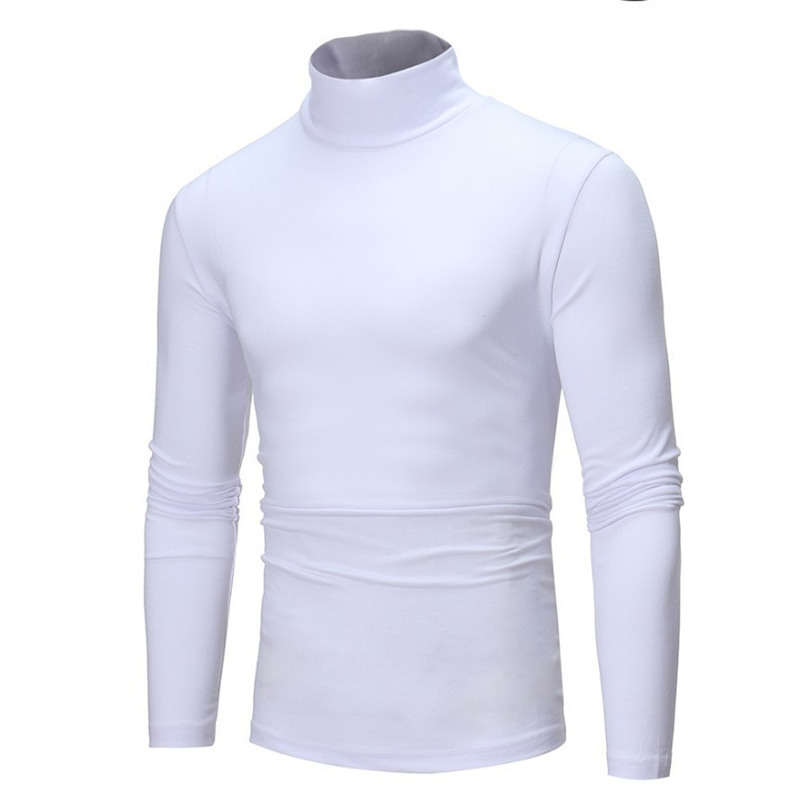 Look Sharper Without Dressing Up — Men's Ultra-Soft Stretch Slim-Fit Mock-Neck Long-Sleeve T-Shirt for a Sleek Silhouette, All-Day Ease, and Classic Everyday Style