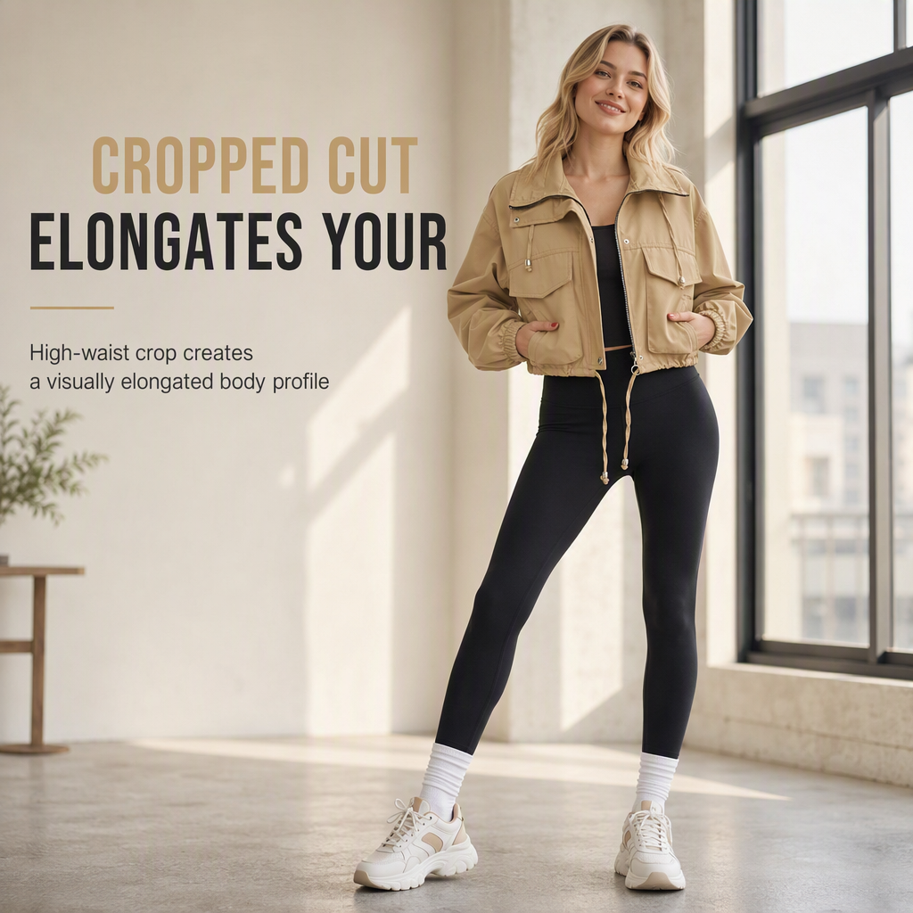 Give Your Everyday Outfits a Fresh Fall Upgrade — Women's Chic Short Zip-Up Jacket with a Clean Solid-Color Design, Flattering Short-Length Silhouette, and Timeless Casual Style