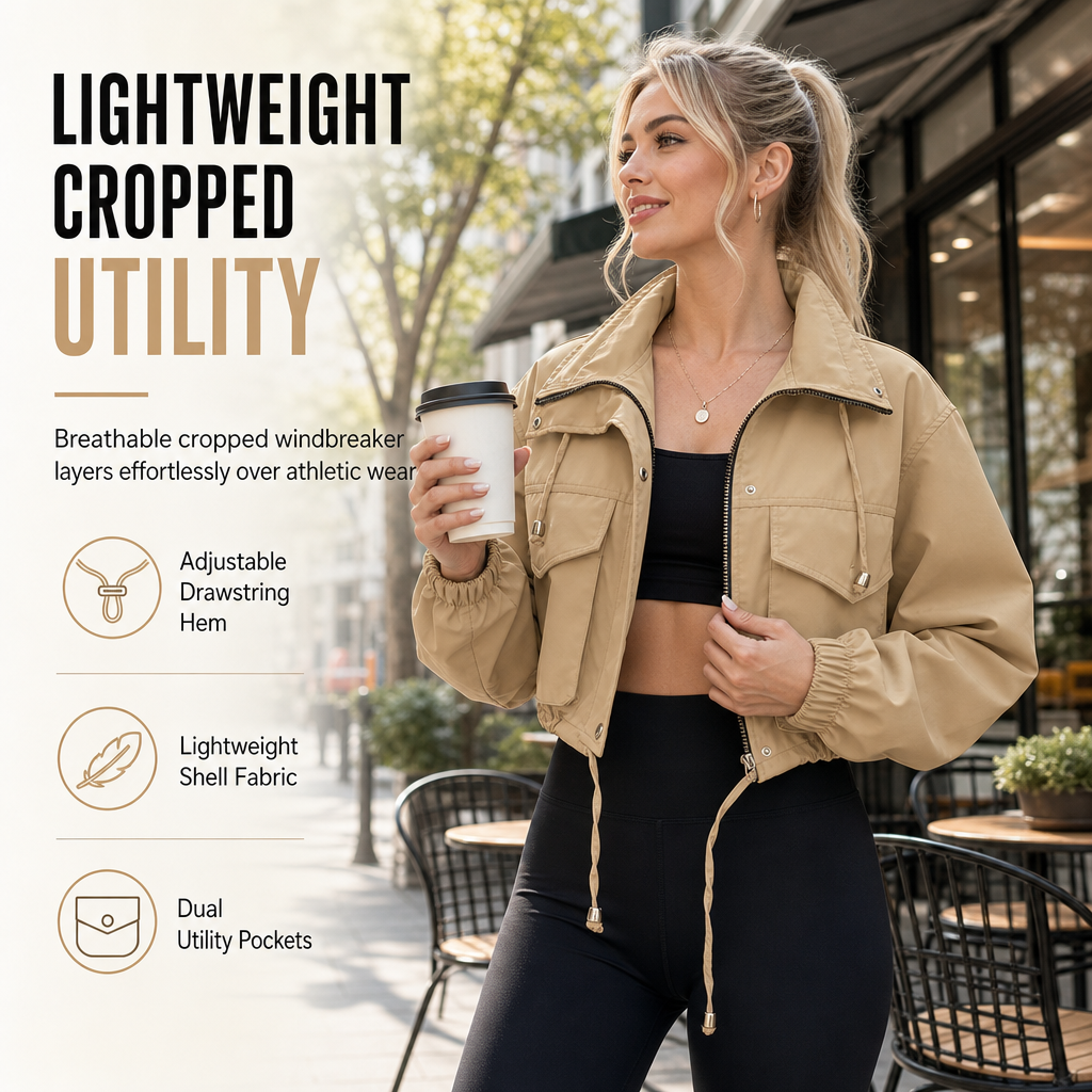 Give Your Everyday Outfits a Fresh Fall Upgrade — Women's Chic Short Zip-Up Jacket with a Clean Solid-Color Design, Flattering Short-Length Silhouette, and Timeless Casual Style