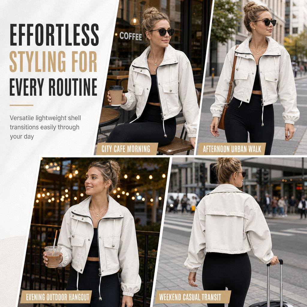 Give Your Everyday Outfits a Fresh Fall Upgrade — Women's Chic Short Zip-Up Jacket with a Clean Solid-Color Design, Flattering Short-Length Silhouette, and Timeless Casual Style