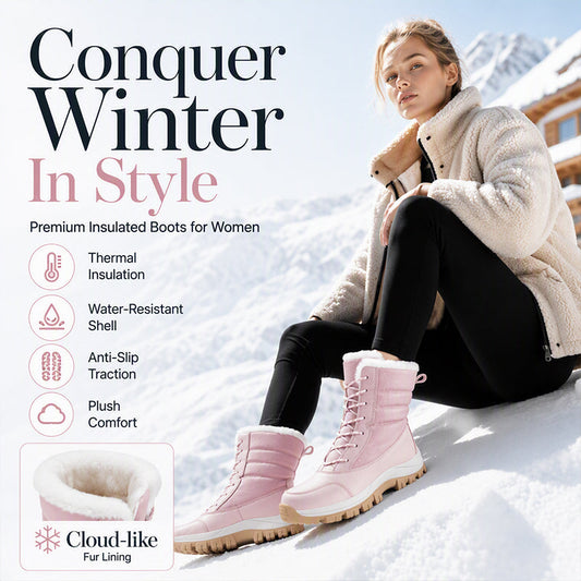 Cold Feet & Wet Socks Ruining Your Winter Days? Women's Waterproof Plush-Lined Mid-Calf Snow Boots – Keep Your Feet Warm, Cozy & Protected from Snowy Weather with Soft Plush Comfort and Extra Mid-Calf Coverage!