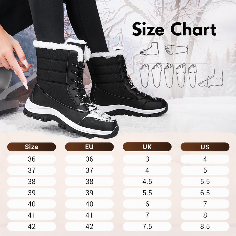 Cold Feet & Wet Socks Ruining Your Winter Days? Women's Waterproof Plush-Lined Mid-Calf Snow Boots – Keep Your Feet Warm, Cozy & Protected from Snowy Weather with Soft Plush Comfort and Extra Mid-Calf Coverage!