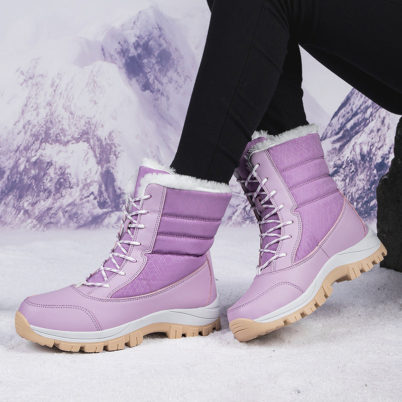 Cold Feet & Wet Socks Ruining Your Winter Days? Women's Waterproof Plush-Lined Mid-Calf Snow Boots – Keep Your Feet Warm, Cozy & Protected from Snowy Weather with Soft Plush Comfort and Extra Mid-Calf Coverage!