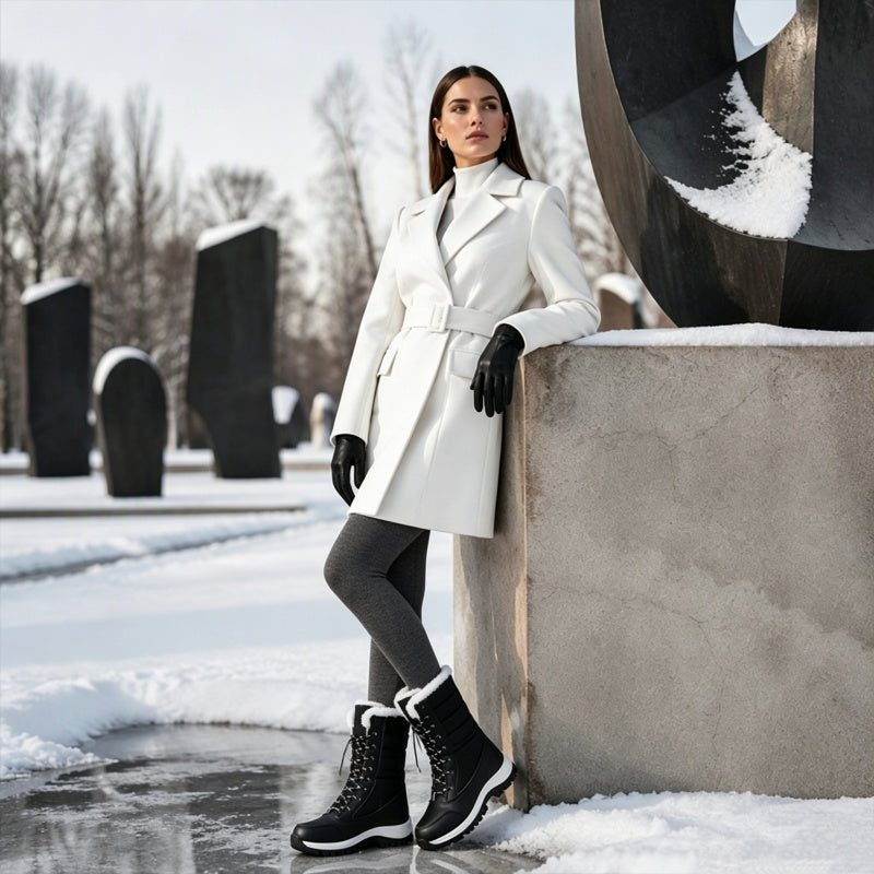 Cold Feet & Wet Socks Ruining Your Winter Days? Women's Waterproof Plush-Lined Mid-Calf Snow Boots – Keep Your Feet Warm, Cozy & Protected from Snowy Weather with Soft Plush Comfort and Extra Mid-Calf Coverage!