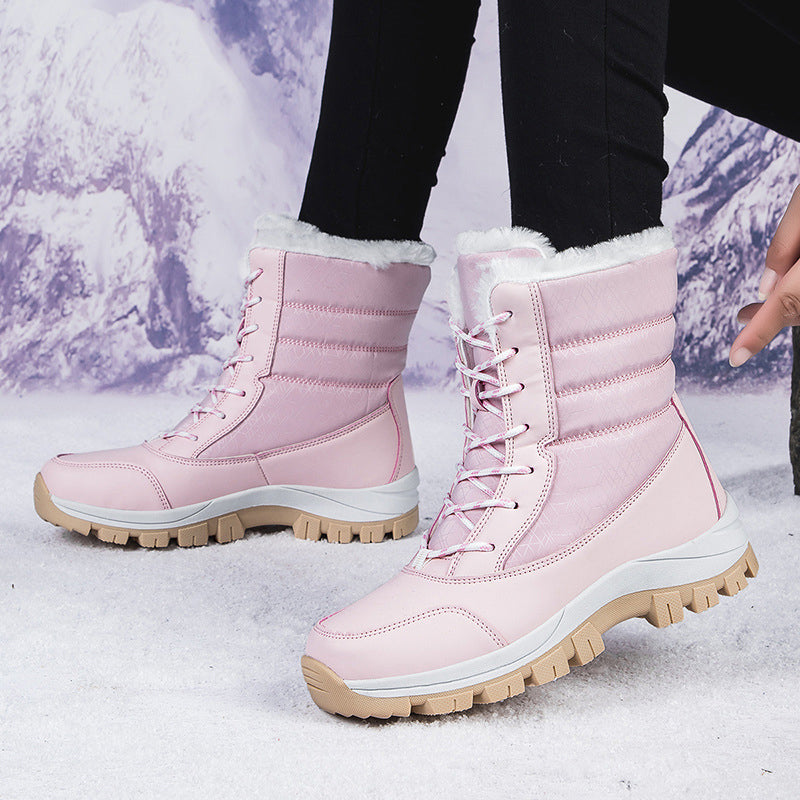 Cold Feet & Wet Socks Ruining Your Winter Days? Women's Waterproof Plush-Lined Mid-Calf Snow Boots – Keep Your Feet Warm, Cozy & Protected from Snowy Weather with Soft Plush Comfort and Extra Mid-Calf Coverage!