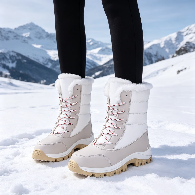 Cold Feet & Wet Socks Ruining Your Winter Days? Women's Waterproof Plush-Lined Mid-Calf Snow Boots – Keep Your Feet Warm, Cozy & Protected from Snowy Weather with Soft Plush Comfort and Extra Mid-Calf Coverage!