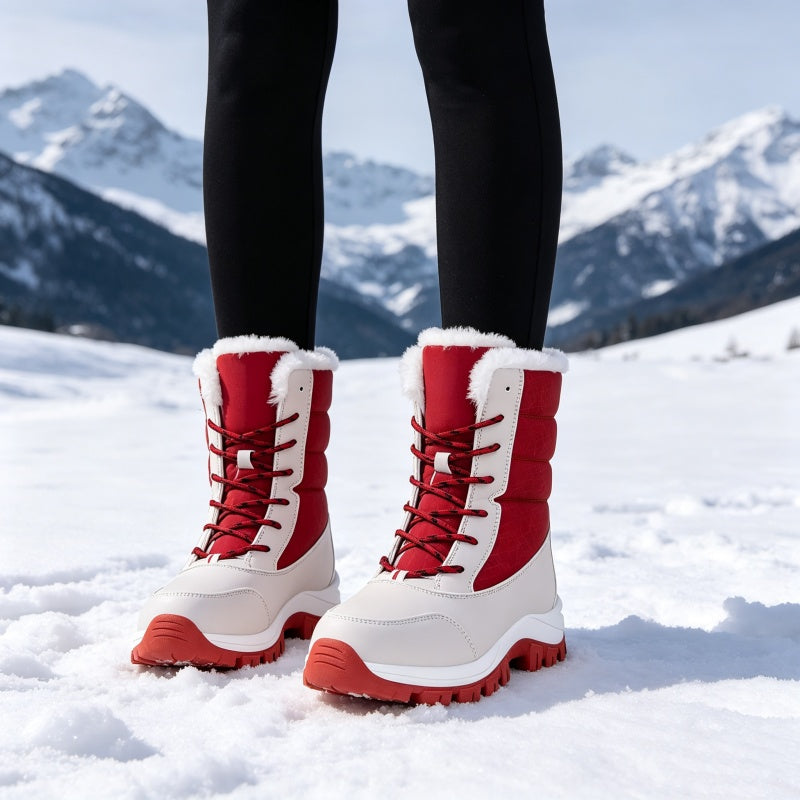 Cold Feet & Wet Socks Ruining Your Winter Days? Women's Waterproof Plush-Lined Mid-Calf Snow Boots – Keep Your Feet Warm, Cozy & Protected from Snowy Weather with Soft Plush Comfort and Extra Mid-Calf Coverage!