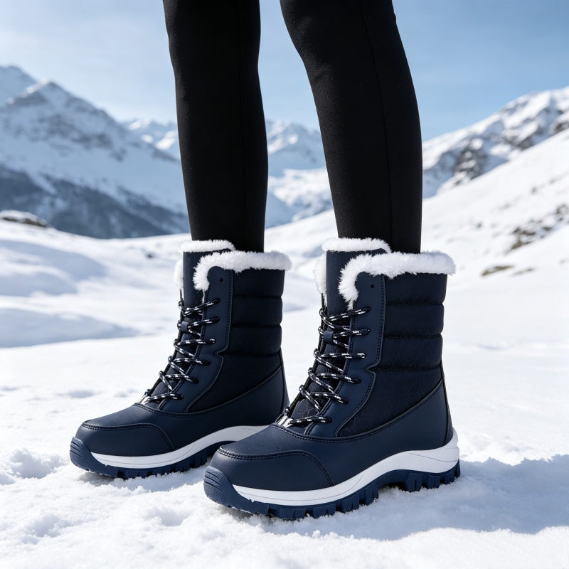 Cold Feet & Wet Socks Ruining Your Winter Days? Women's Waterproof Plush-Lined Mid-Calf Snow Boots – Keep Your Feet Warm, Cozy & Protected from Snowy Weather with Soft Plush Comfort and Extra Mid-Calf Coverage!