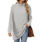 Finally, a Long-Sleeve Top That Doesn't Cling to Every Curve! Women's Relaxed-Fit Mock Neck T-Shirt with a Comfortable Loose Silhouette, Refined Neckline & Easy Everyday Style for Women Who Love Looking Good Without Dressing Up Too Much! 🍂💕