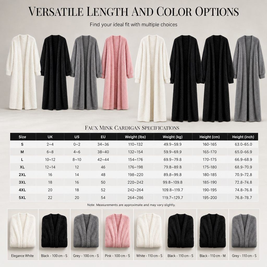 Wrap Yourself in Soft, Luxurious-Looking Warmth — Women's Fluffy Faux-Mink Fleece Long Cardigan with a Relaxed Oversized Fit, Elegant Knit Texture, and Timeless Fall & Winter Charm