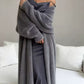 Wrap Yourself in Soft, Luxurious-Looking Warmth — Women's Fluffy Faux-Mink Fleece Long Cardigan with a Relaxed Oversized Fit, Elegant Knit Texture, and Timeless Fall & Winter Charm