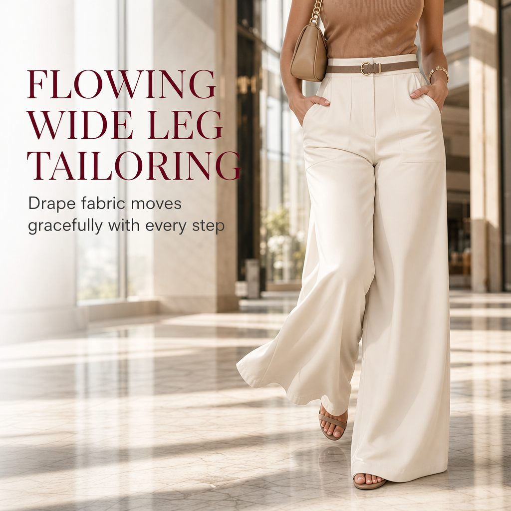 Look Beautifully Put Together Without Feeling Restricted — Women's Elegant High-Waisted Wide-Leg Trousers with Flattering Tailoring, Graceful Draping, and Timeless Everyday Style