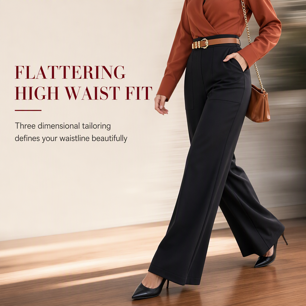 Look Beautifully Put Together Without Feeling Restricted — Women's Elegant High-Waisted Wide-Leg Trousers with Flattering Tailoring, Graceful Draping, and Timeless Everyday Style