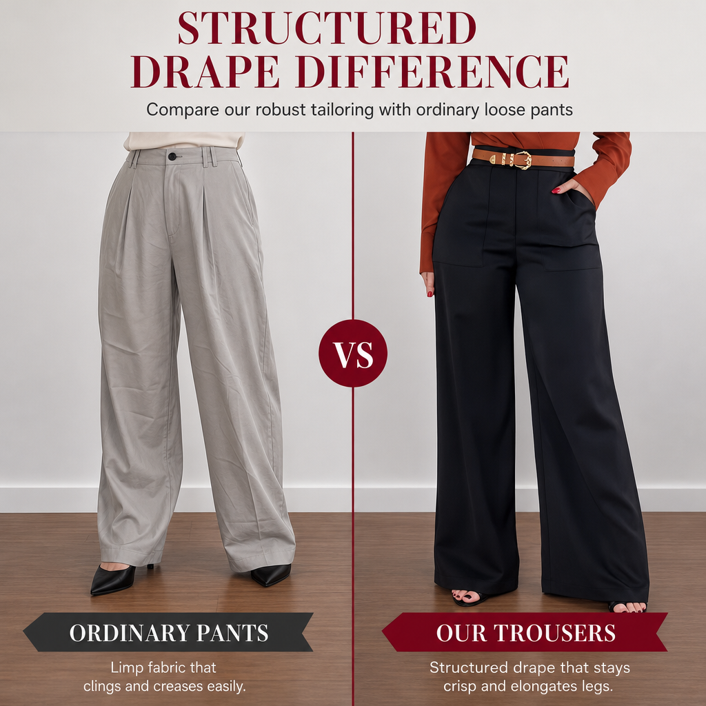 Look Beautifully Put Together Without Feeling Restricted — Women's Elegant High-Waisted Wide-Leg Trousers with Flattering Tailoring, Graceful Draping, and Timeless Everyday Style