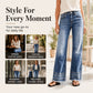 Rediscover the Charm of Vintage Denim — Women's Relaxed Wide-Leg Jeans with Trendy Raw-Hem Details, a Beautifully Easygoing Silhouette, and Timeless Everyday Style