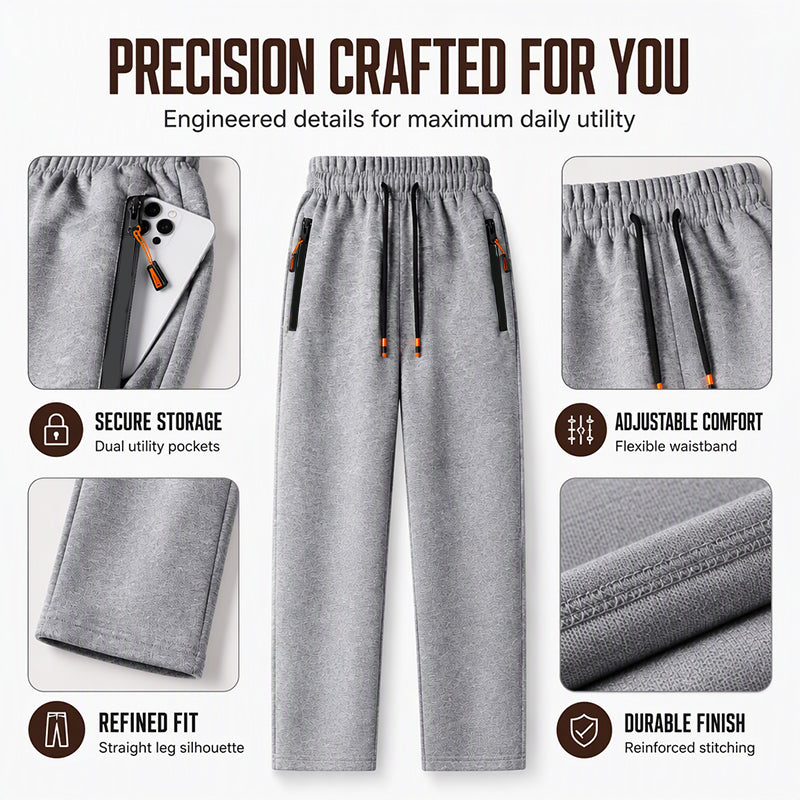 Cold Legs in Thin Sweatpants? Stiff Jeans Making Winter Uncomfortable? Men's Winter Thermal Sweatpants – Warm, Easygoing Everyday Comfort for Lounging, Walking & Staying Active Through Chilly Days!