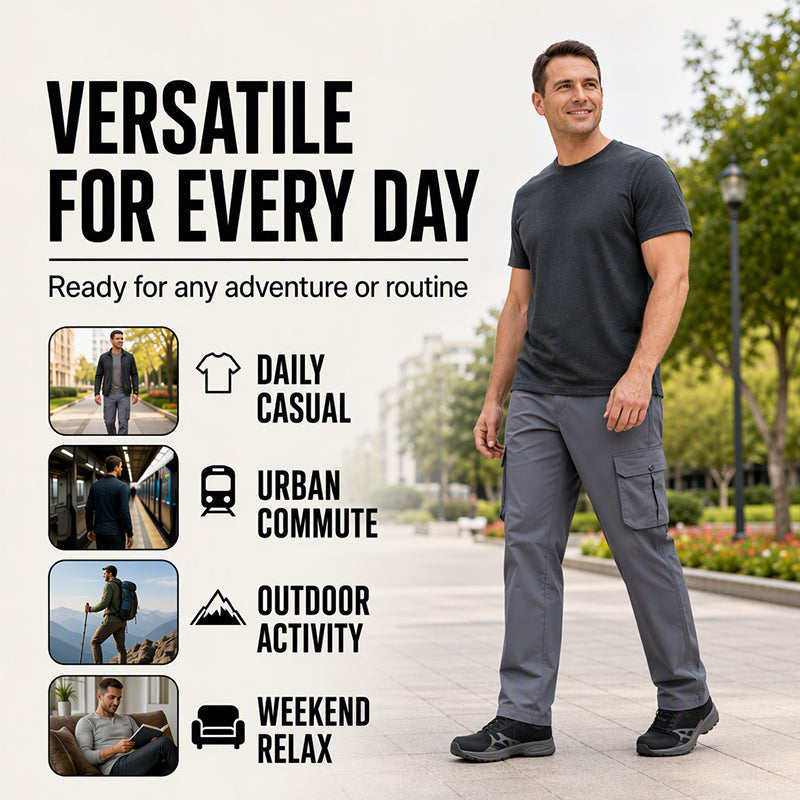 Tired of Hot, Tight Pants That Hold You Back? Men's Breathable Loose-Fit Cargo Pants – Stay Cool, Move Freely & Keep Essentials Close with Roomy Utility Pockets for Work, Travel & Everyday Adventures!
