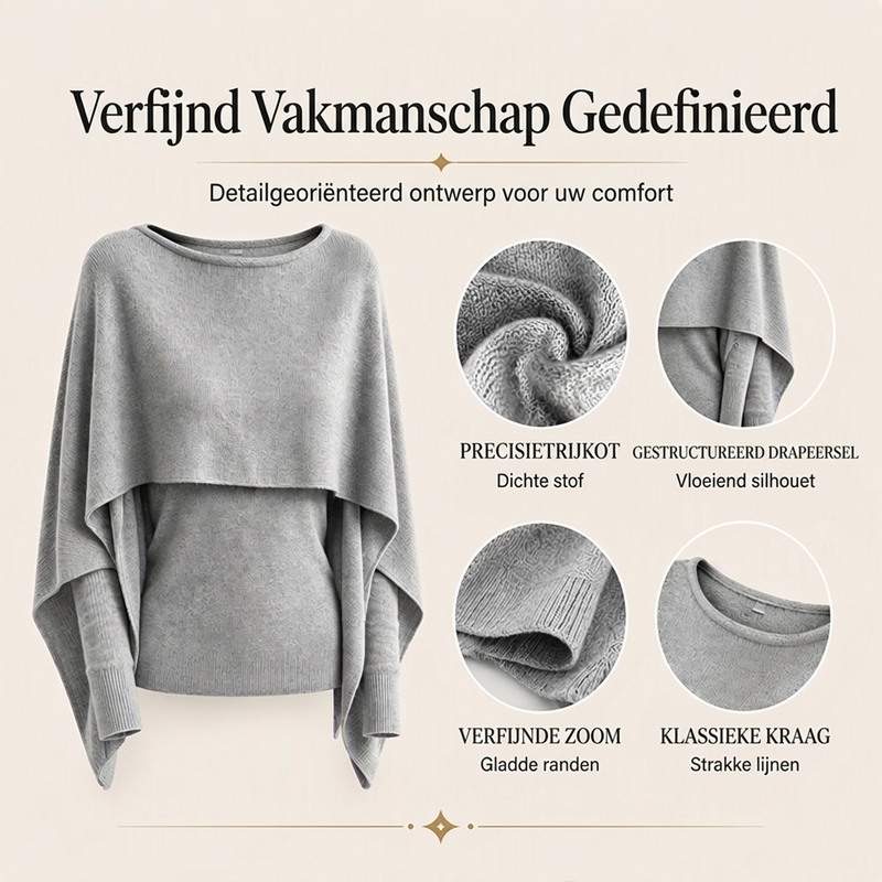 Why Spend Time Layering Two Pieces When One Can Look This Beautiful? Women's Chic Mock 2-Piece Draped Shawl Top Featuring an Eye-Catching Layered Effect, Graceful Flowing Details & a Sophisticated Look for Everyday Wear