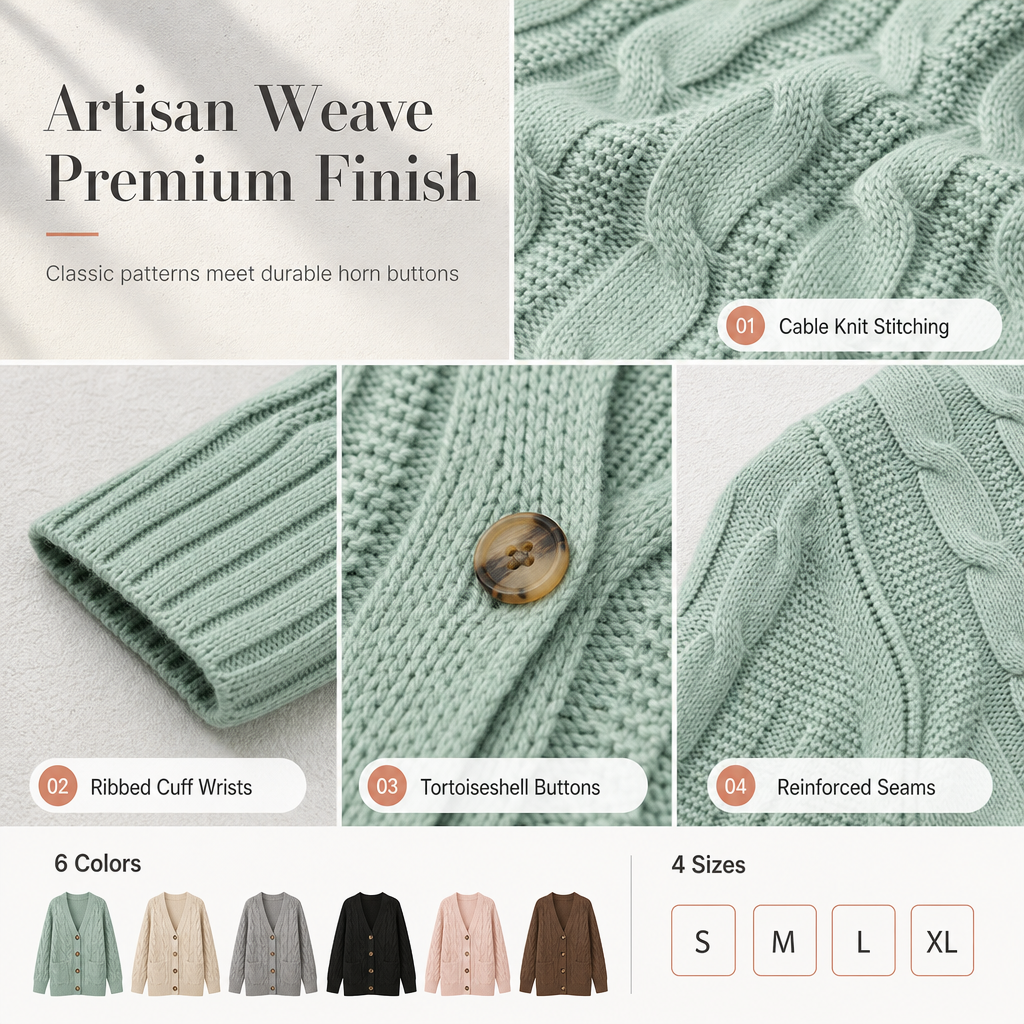 Your Everyday Outfits Deserve More Than a Basic Sweater! Women's Long Button-Front Knit Cardigan – Elegant, Relaxed Layering with a Flattering Longline Silhouette for Chic Fall & Winter Style!