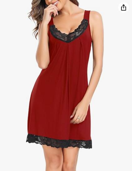 🔥 2026 Fresh Drops | Flat 50% OFF Today! 💸New Arrivals -Lace Hollow Nightgown – Soft Cotton & Relaxed Fit for All-Night Comfort