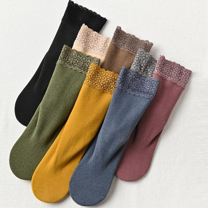 (✨🔥VENTA CALIENTE - 48% DE DESCUENTO) Calcetines calentadores de encaje de nueva moda