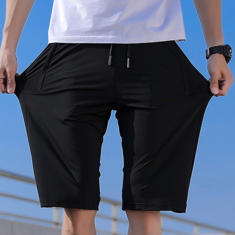 Shorts elásticos de seda helada para hombre 