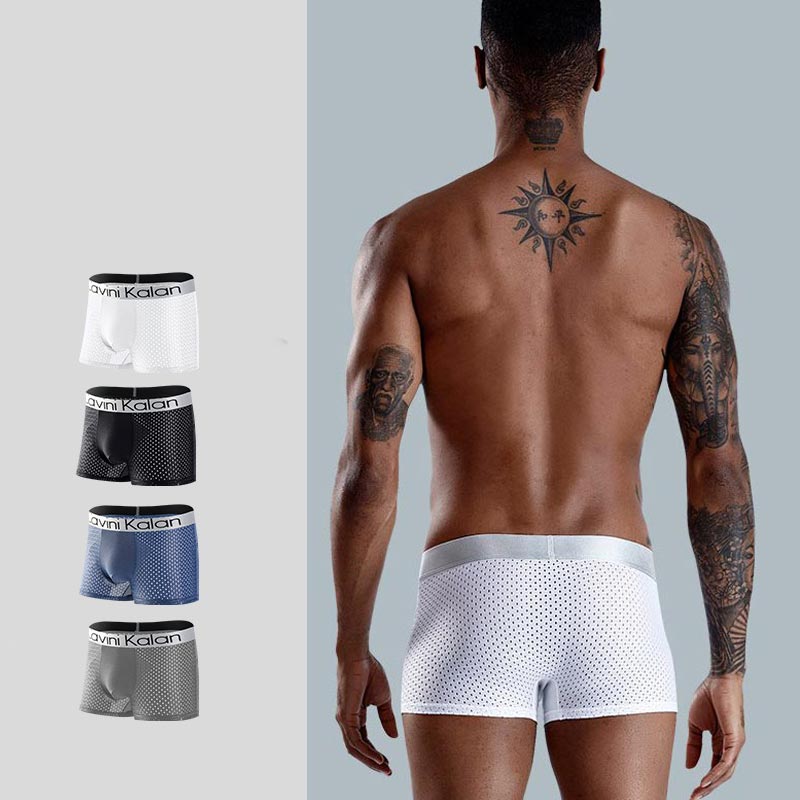 Calzoncillos de seda helada de malla ultratranspirable para hombre 