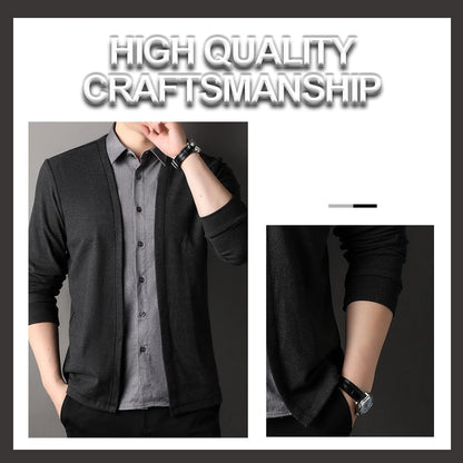 🔥 ¡Cárdigan de punto falso de dos piezas con cuello camisero para hombre! 👔✨¡50% DE DESCUENTO!