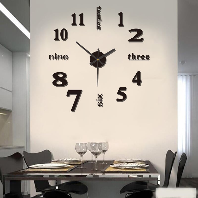 🔥Promoción del último día 🔥Reloj decorativo con calcomanías de pared 3D