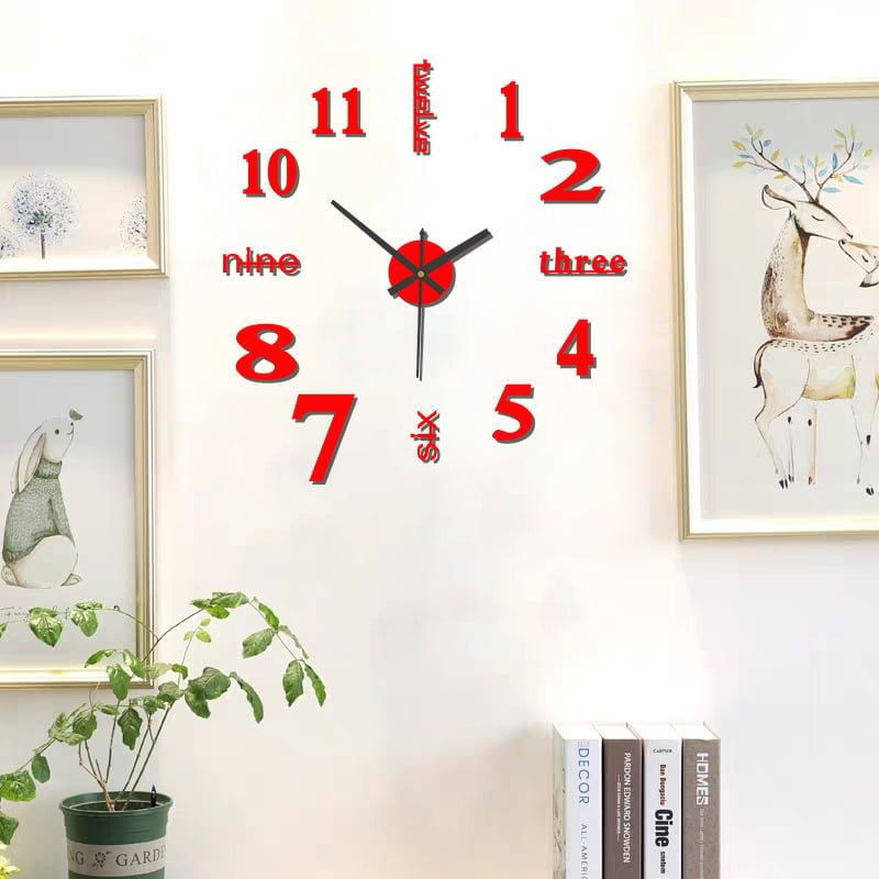 🔥Promoción del último día 🔥Reloj decorativo con calcomanías de pared 3D