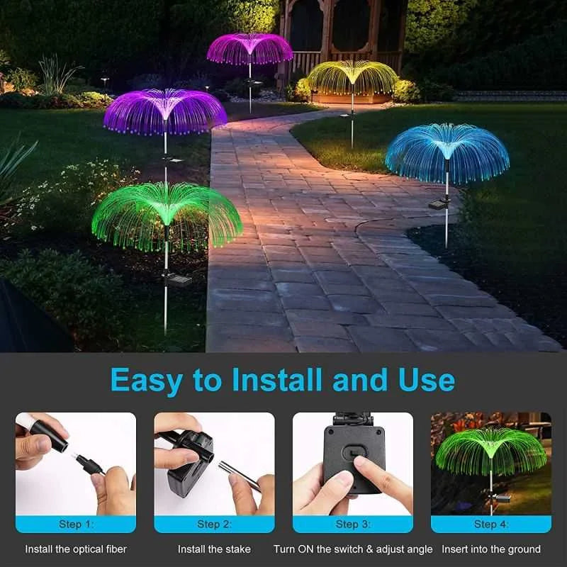 🔥Gran oferta de año nuevo 49% de descuento🔥 Luz ambiental de medusa solar impermeable para césped al aire libre que cambia de color