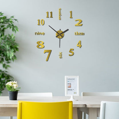 🔥Promoción del último día 🔥Reloj decorativo con calcomanías de pared 3D