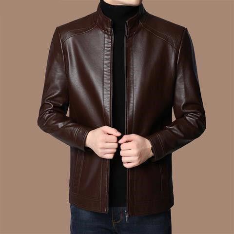 Abrigo de chaqueta de cuero con forro de felpa cálido para hombre - ¡Regalo para él! 