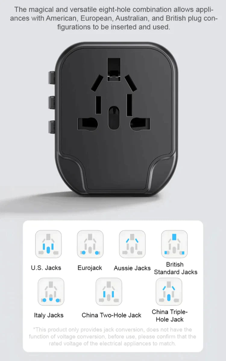 🔋Enchufe de conversión multifuncional con puerto multiUSB📱💻 