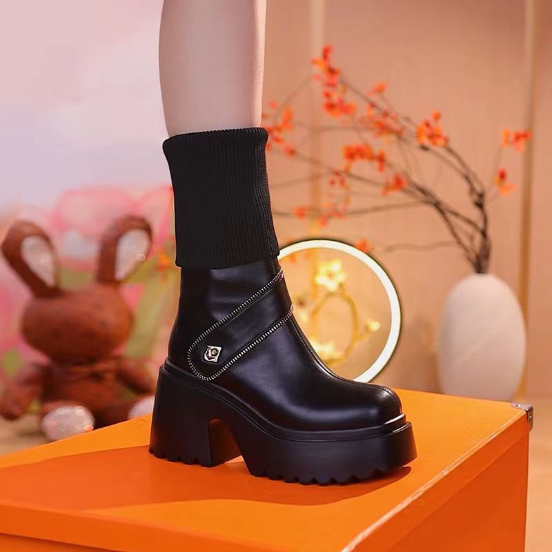 🔥Venta caliente/Envío gratis🔥Botas hasta la rodilla con plataforma y tacón grueso para mujer （50% de descuento）