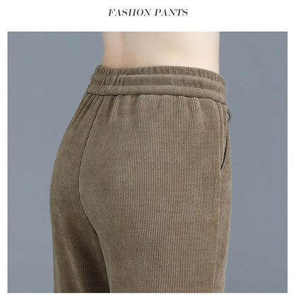 🔥Gran oferta de invierno🔥 Pantalones deportivos de pana de felpa cálidos para mujer (65% de descuento)