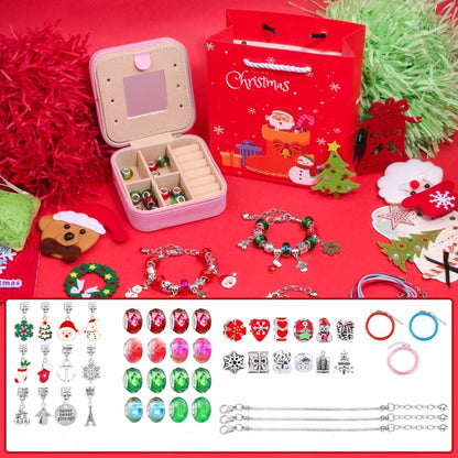 🎉El mejor regalo de Navidad para niños: 🎀Hermoso juego de pulseras navideñas DIY 