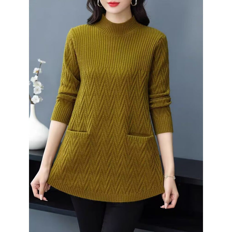 Gift Choice - Women's Mid-Length Half Turtleneck Sweater(40%OFF)