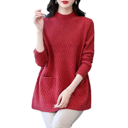 Gift Choice - Women's Mid-Length Half Turtleneck Sweater(40%OFF)