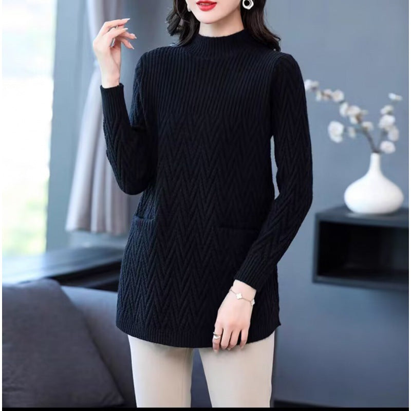 Gift Choice - Women's Mid-Length Half Turtleneck Sweater(40%OFF)