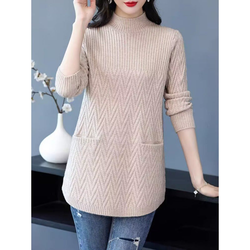 Gift Choice - Women's Mid-Length Half Turtleneck Sweater(40%OFF)