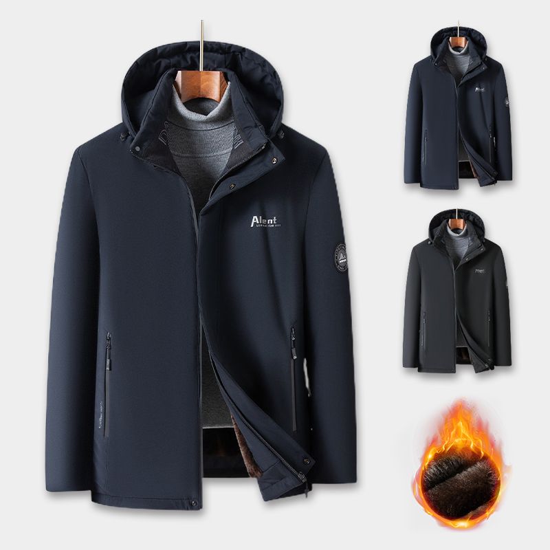 🎁El mejor regalo🎁: Parka térmica acolchada de felpa para hombre con capucha extraíble