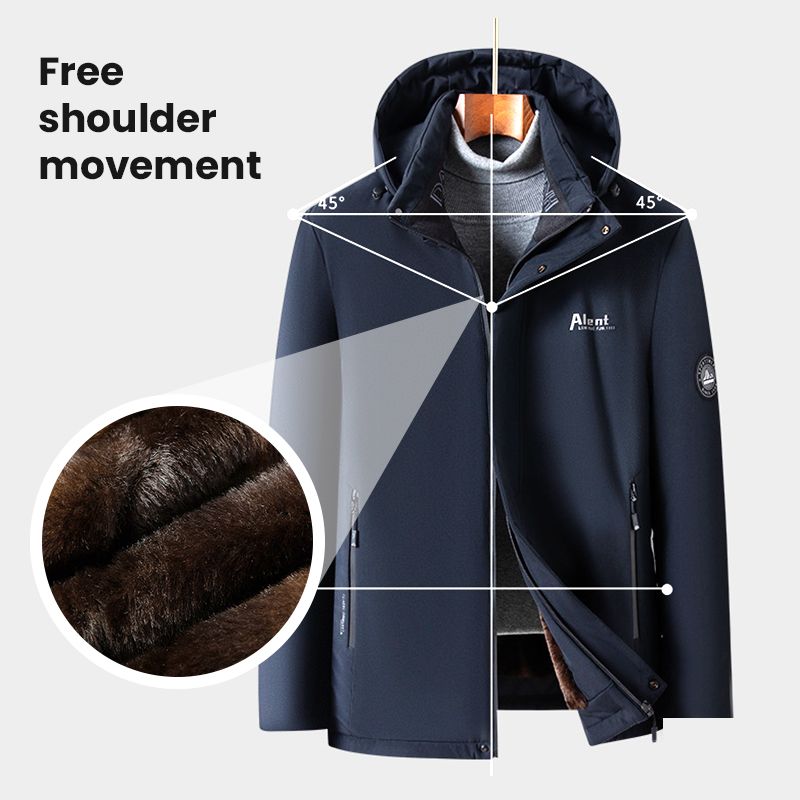 🎁El mejor regalo🎁: Parka térmica acolchada de felpa para hombre con capucha extraíble