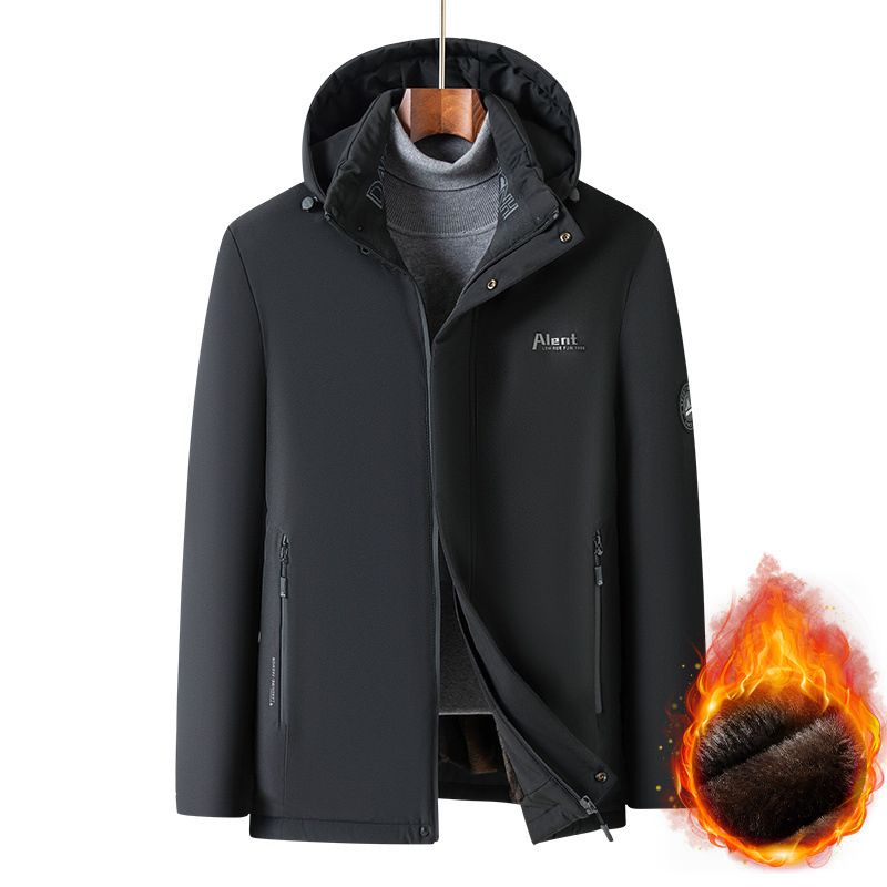 🎁El mejor regalo🎁: Parka térmica acolchada de felpa para hombre con capucha extraíble